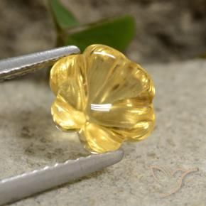 Citrino Amarillo púrpura natural de 1.76 ct, Corte Flor, Transparente