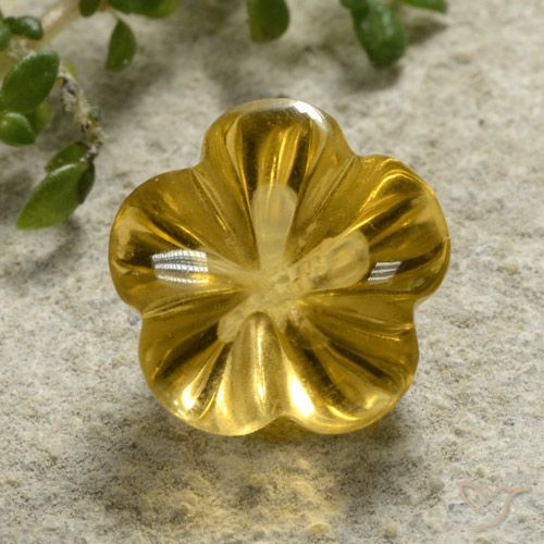 2.34ct Natural Naranja dorado Citrino, Corte Flor, Transparente