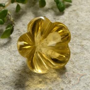 Citrino Naranja dorado natural de 2.34 ct, Corte Flor, Transparente