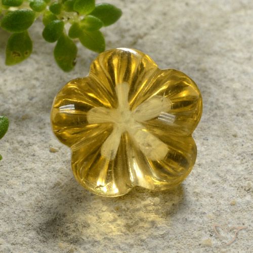 2.18ct Natural Amarillo púrpura Citrino, Corte Flor, Transparente