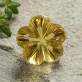 Citrino amarillo natural de 2,11 ct, corte flor, transparente