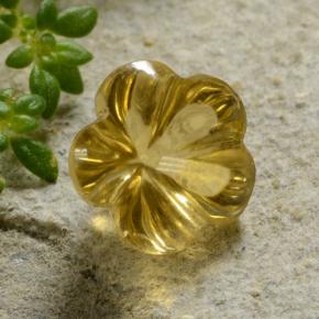 Citrino amarillo natural de 2,11 ct, corte flor, transparente