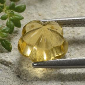 Citrino amarillo natural de 2,11 ct, corte flor, transparente