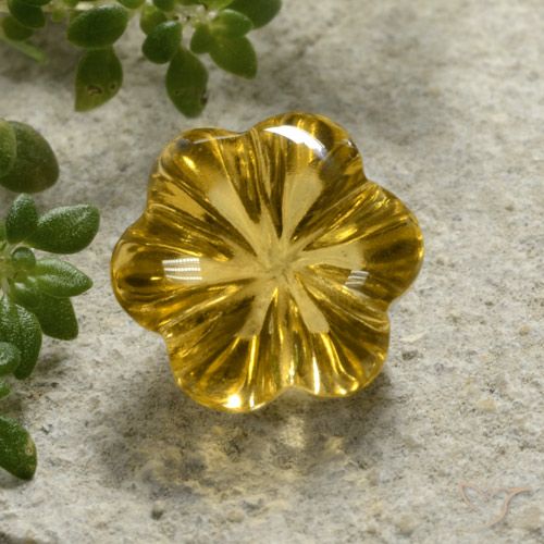 2.39ct Natural Amarillo miel Citrino, Corte Flor, Transparente