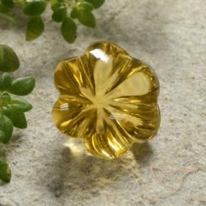 Citrino Amarillo miel natural de 2.39 ct, Corte Flor, Transparente