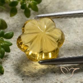 Citrino Amarillo miel natural de 2.39 ct, Corte Flor, Transparente