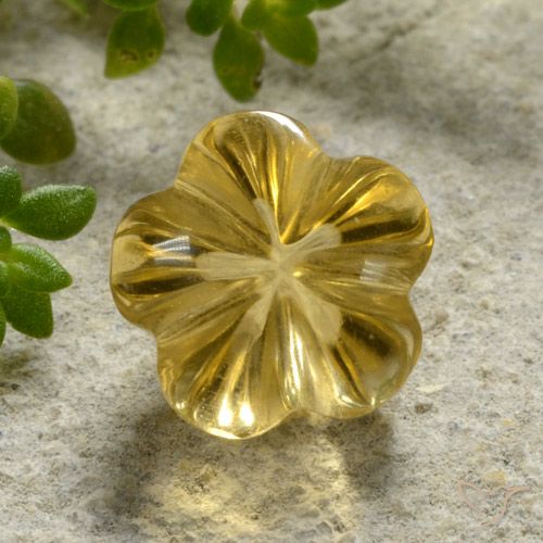 2.15ct Natural Amarillo miel Citrino, Corte Flor, Transparente