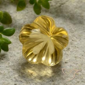 Citrino Amarillo miel natural de 2.15 ct, Corte Flor, Transparente