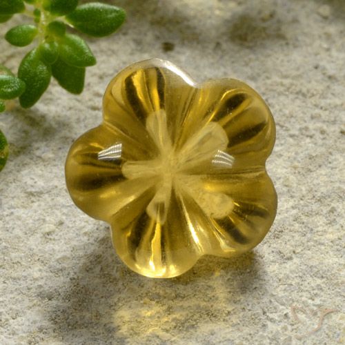 2.52ct Natural Amarillo miel Citrino, Corte Flor, Transparente