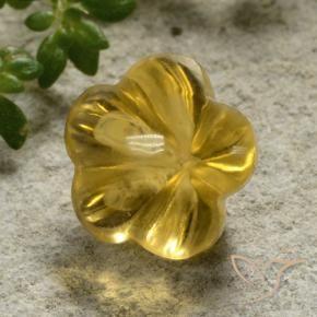 Citrino Amarillo miel natural de 2.52 ct, Corte Flor, Transparente