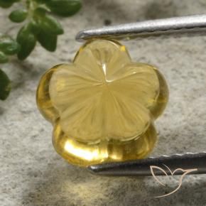 Citrino Amarillo miel natural de 2.52 ct, Corte Flor, Transparente