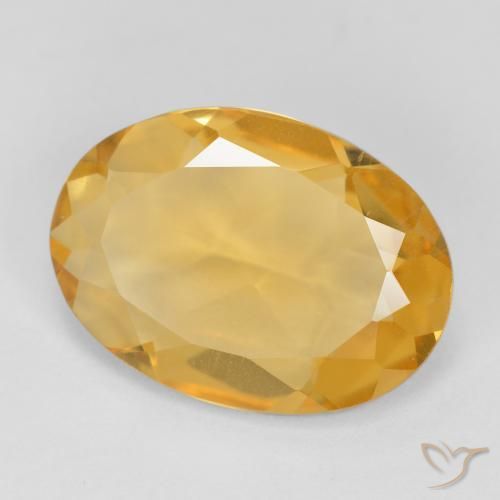 Citrino Dorado naranja claro medio natural de 4.04 ct, Ovalada, VVS-VS