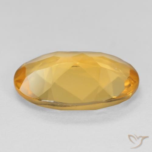 Citrino Dorado naranja claro medio natural de 4.04 ct, Ovalada, VVS-VS