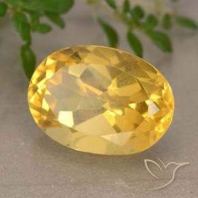 Citrino Dorado medio natural de 6.38 ct, Ovalada, VVS-VS