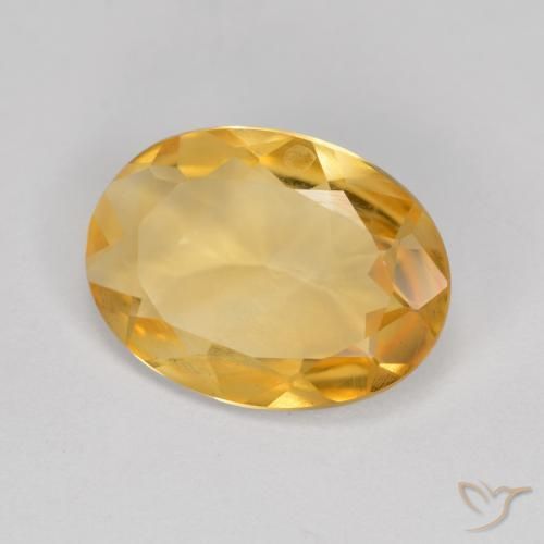 Citrino Naranja dorado intenso natural de 3.20 ct, Ovalada, VVS-VS