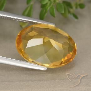 Citrino Dorado naranja oscuro natural de 4.68 ct, Ovalada, VVS-VS