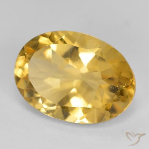 Citrino Dorado medio natural de 5.18 ct, Ovalada, VVS-VS