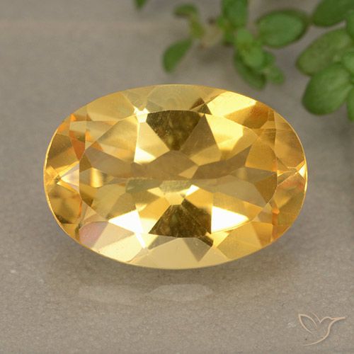 5.06ct Natural Dorado naranja claro medio Citrino, Ovalada, VVS-VS
