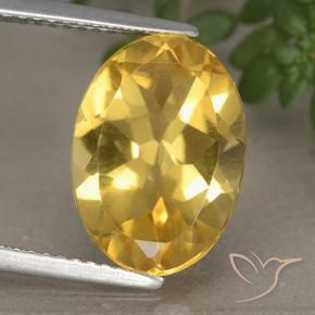 Citrino Dorado natural de 5.35 ct, Ovalada, VVS-VS