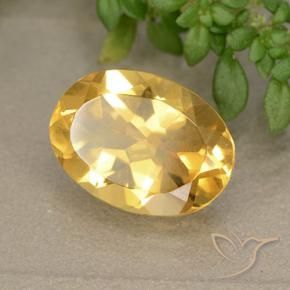 Citrino Dorado medio natural de 5.44 ct, Ovalada, VVS-VS