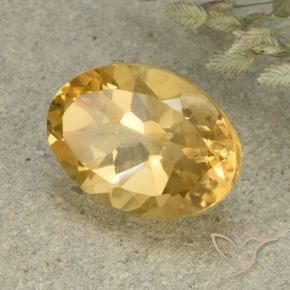 Citrino Dorado medio natural de 5.71 ct, Ovalada, VVS-VS