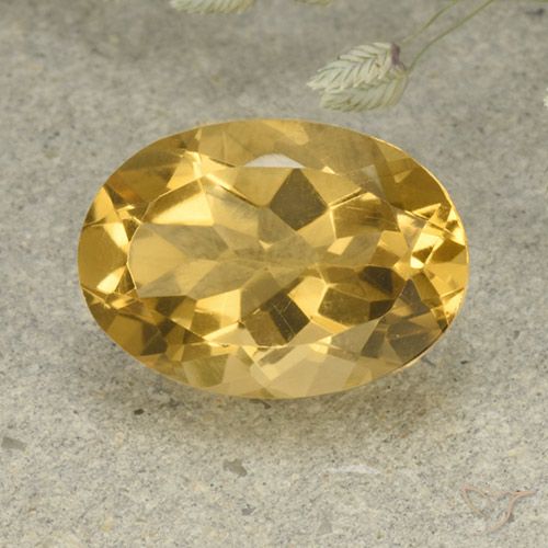 5.43ct Natural Dorado medio Citrino, Ovalada, VVS-VS