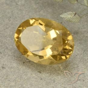 Citrino Dorado medio natural de 5.43 ct, Ovalada, VVS-VS