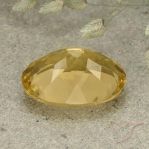 Citrino Dorado medio natural de 5.43 ct, Ovalada, VVS-VS
