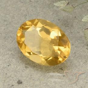 Citrino Dorado oscuro medio natural de 4.70 ct, Ovalada, VVS-VS
