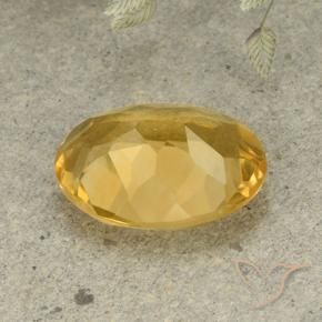 Citrino Dorado oscuro medio natural de 4.70 ct, Ovalada, VVS-VS