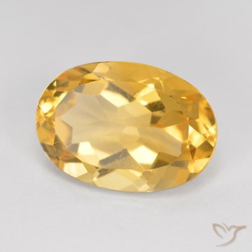 Citrino Dorado medio natural de 5.71 ct, Ovalada, VVS-VS