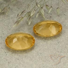Gemas de Citrino Naranja dorado natural de 9.13 ct, Ovalada, VVS-VS