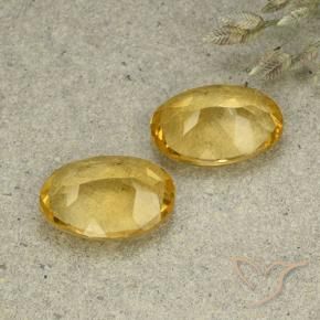 Gemas de Citrino Dorado medio natural de 8.15 ct, Ovalada, VVS-VS