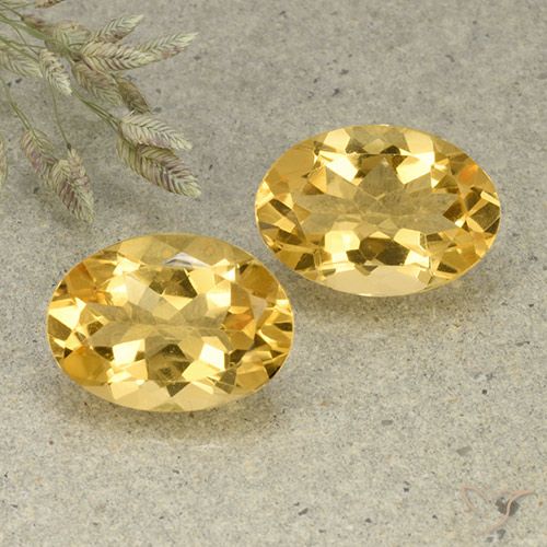 Gemas de citrino dorado natural de 9,74 ct, corte óvalo, VVS-VS