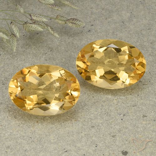 Gemas de Citrino Naranja dorado natural de 9.79 ct, Corte Óvalo, VVS-VS