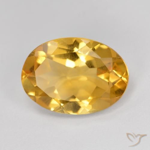 Citrino Naranja dorado intenso natural de 5.16 ct, Ovalada, VVS-VS