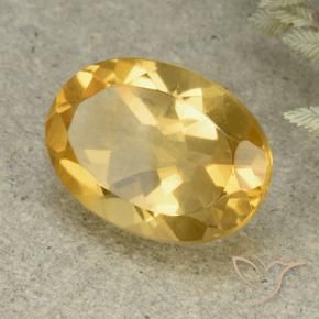 Citrino Dorado medio natural de 5.31 ct, Ovalada, VVS-VS