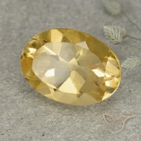 Citrino Dorado medio natural de 5.81 ct, Ovalada, VVS-VS