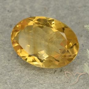 Citrino Dorado oscuro medio natural de 4.32 ct, Ovalada, VVS-VS