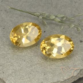 Gemas de Citrino Dorado medio natural de 10.99 ct, Ovalada, VVS-VS