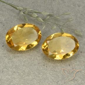 Gemas de Citrino Dorado oscuro medio natural de 9.32 ct, Ovalada, VVS-VS
