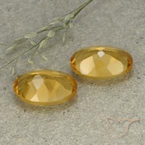 Gemas de Citrino Dorado oscuro medio natural de 9.32 ct, Ovalada, VVS-VS