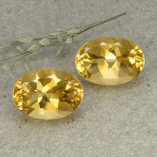 Gemas de Citrino Dorado medio natural de 12.15 ct, Corte Óvalo, VVS-VS
