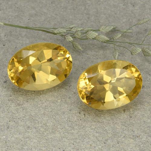 Gemas de Citrino Dorado medio natural de 12.15 ct, Corte Óvalo, VVS-VS