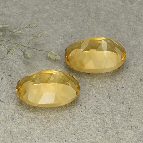Gemas de Citrino Dorado medio natural de 12.15 ct, Corte Óvalo, VVS-VS