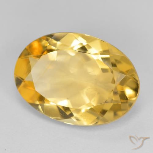 Citrino Dorado medio natural de 4.76 ct, Ovalada, VVS-VS
