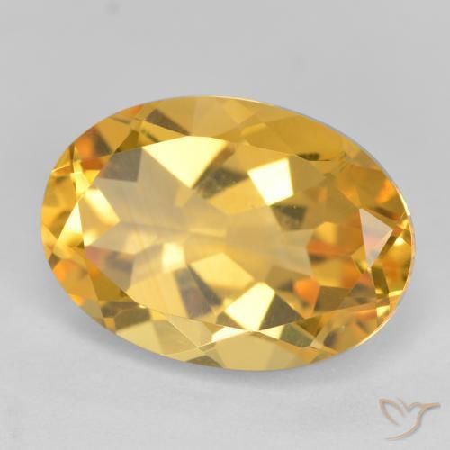 Citrino Dorado oscuro medio natural de 5.47 ct, Ovalada, VVS-VS