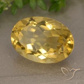 Citrino Dorado medio natural de 5.87 ct, Ovalada, VVS-VS