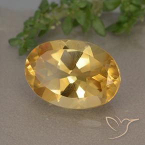 Citrino Naranja dorado intenso natural de 5.64 ct, Ovalada, VVS-VS