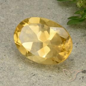 Citrino Dorado medio natural de 5.43 ct, Ovalada, VVS-VS